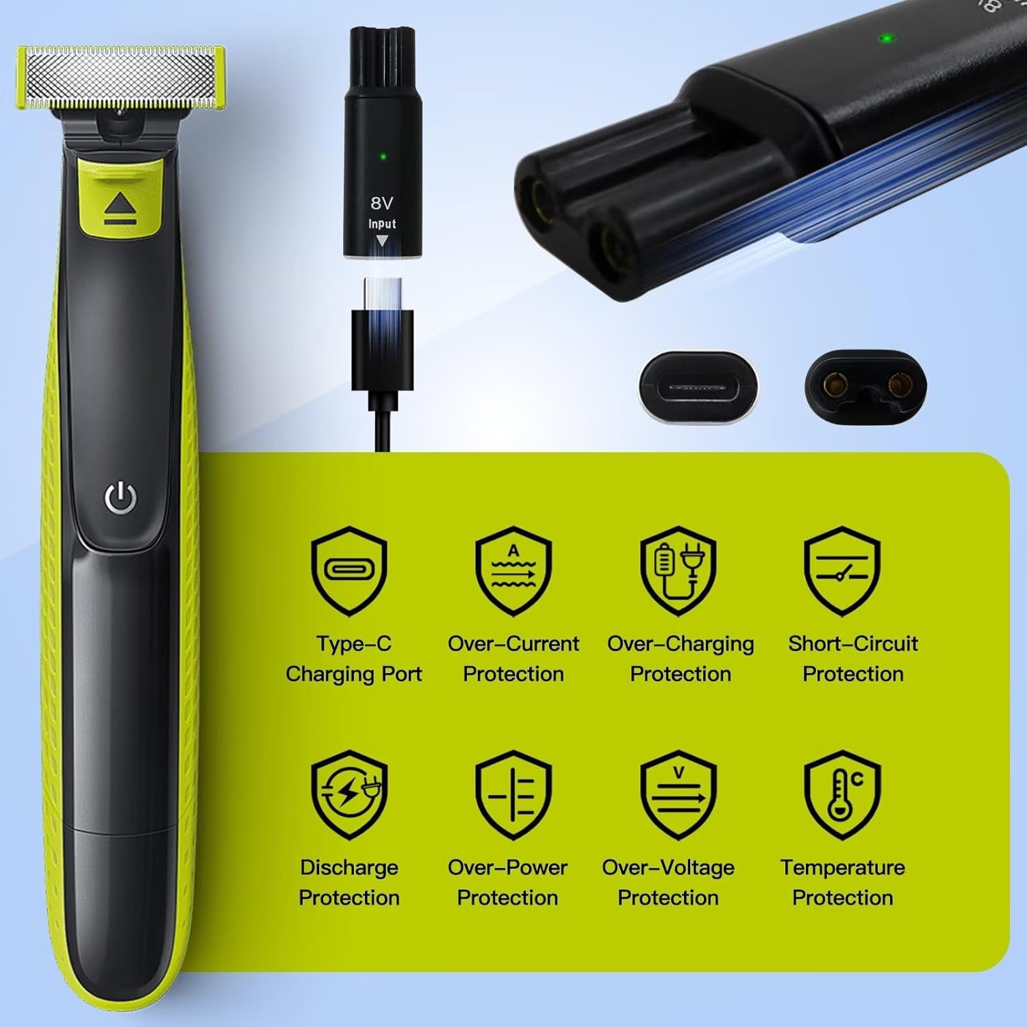 8V HQ850 Type-C Shaver Charger - Electric Razor recension och pris