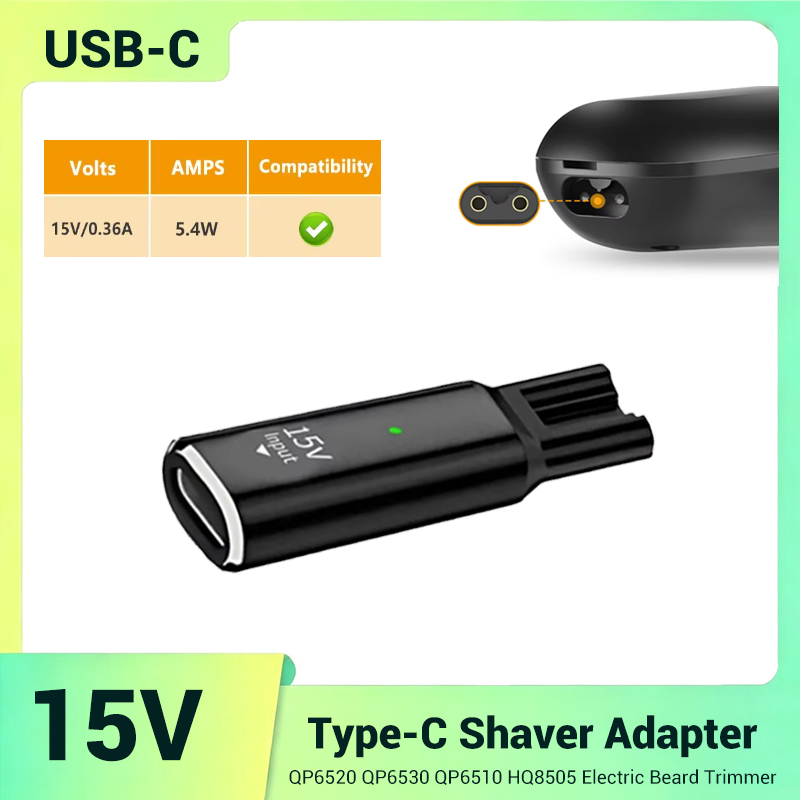 15V USB-C Safe Stable Mini Cha - Electric Shaver Rotary recension och pris
