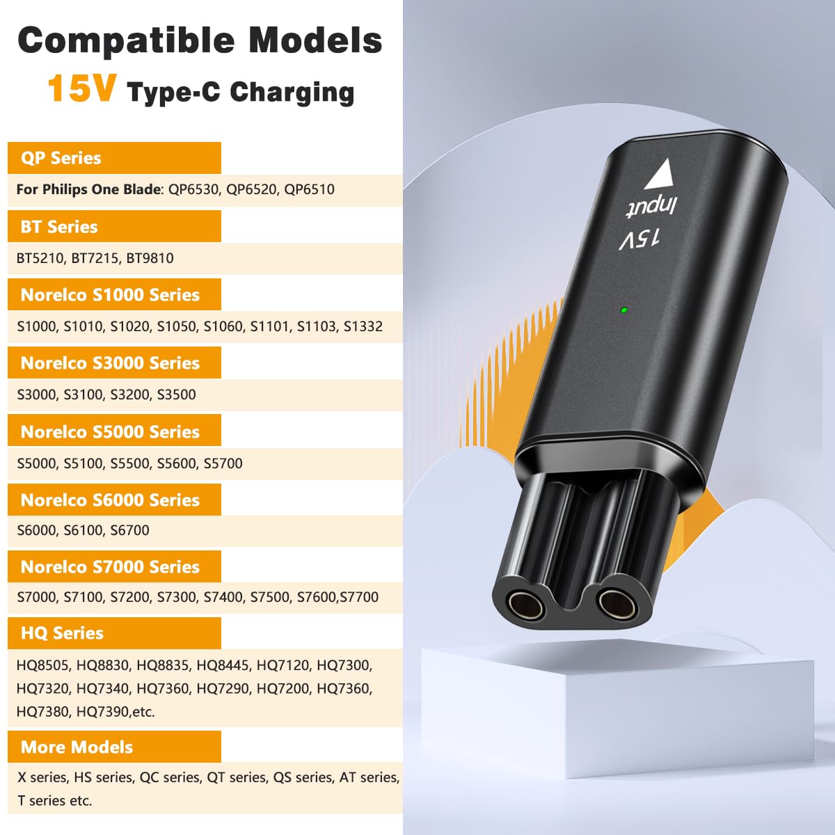 15V USB-C Safe Stable Mini Cha - Electric Shaver Rotary recension och pris